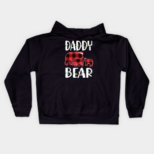 Daddy Bear Red Plaid Christmas Pajama Matching Family Gift Kids Hoodie